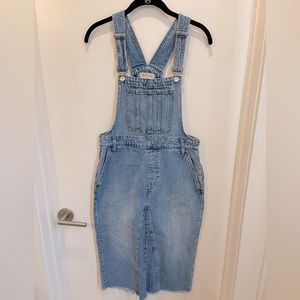 Madewell midi skirt denim overalls. Size 6.